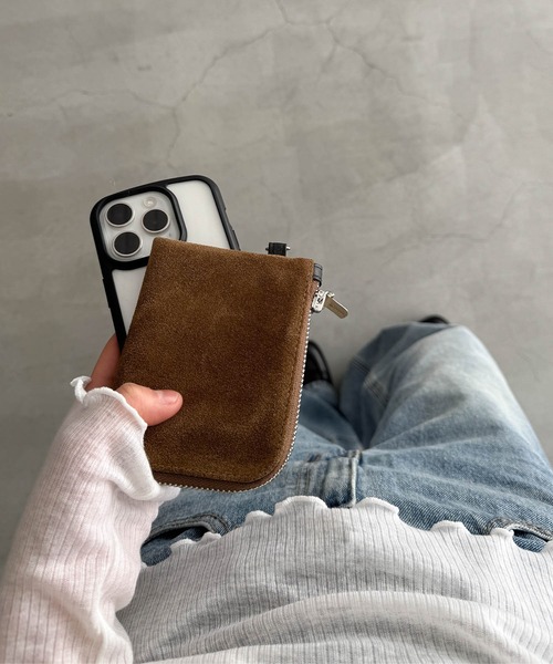 CANAL JEAN（キャナルジーン）の「choice_cnl　スウェードミニウォレット（財布・レディース・キャメル・ONE SIZE）」の3枚目の写真
