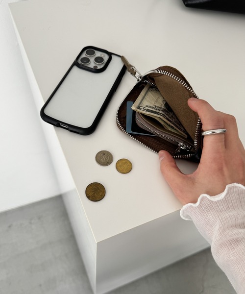 CANAL JEAN（キャナルジーン）の「choice_cnl　スウェードミニウォレット（財布・レディース・キャメル・ONE SIZE）」の4枚目の写真