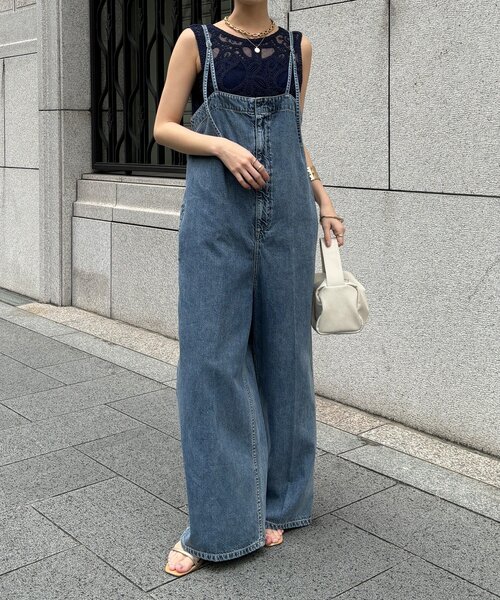 DouDou（ドゥドゥ）の「センタープレスデニムサロペット（つなぎ/オールインワン・レディース・ブルー・38/36）」の4枚目の写真