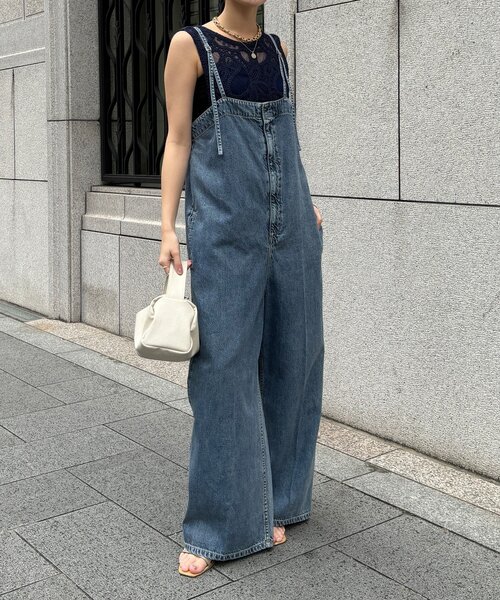 DouDou（ドゥドゥ）の「センタープレスデニムサロペット（つなぎ/オールインワン・レディース・ブルー・38/36）」の5枚目の写真