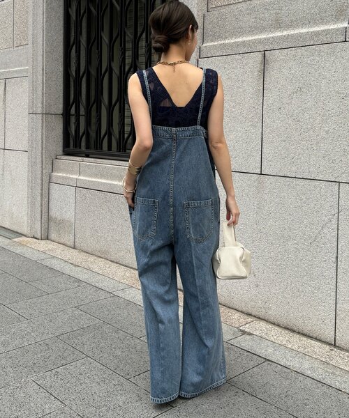 DouDou（ドゥドゥ）の「センタープレスデニムサロペット（つなぎ/オールインワン・レディース・ブルー・38/36）」の6枚目の写真