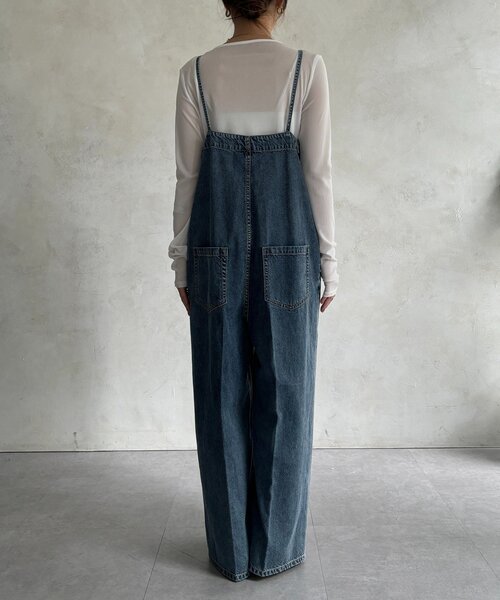 DouDou（ドゥドゥ）の「センタープレスデニムサロペット（つなぎ/オールインワン・レディース・ブルー・38/36）」の15枚目の写真