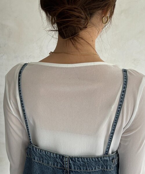 DouDou（ドゥドゥ）の「センタープレスデニムサロペット（つなぎ/オールインワン・レディース・ブルー・38/36）」の16枚目の写真