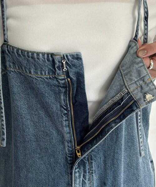 DouDou（ドゥドゥ）の「センタープレスデニムサロペット（つなぎ/オールインワン・レディース・ブルー・38/36）」の21枚目の写真