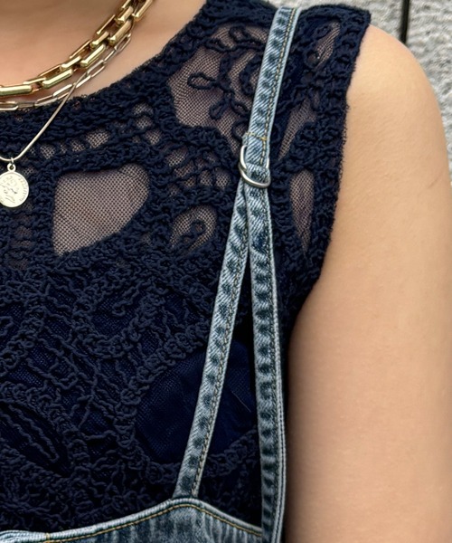 DouDou（ドゥドゥ）の「センタープレスデニムサロペット（つなぎ/オールインワン・レディース・ブルー・38/36）」の2枚目の写真