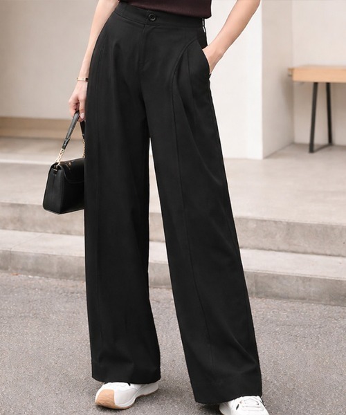 SallyLunn（サリーラン）の「センターパネルワイドパンツ（その他パンツ・レディース・ブラック/ベージュ/ブラウン・LARGE/MEDIUM）」の2枚目の写真