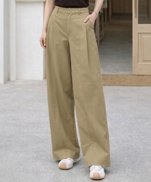 SallyLunn（サリーラン）の「センターパネルワイドパンツ（その他パンツ・レディース・ブラック/ベージュ/ブラウン・LARGE/MEDIUM）」の5枚目の写真