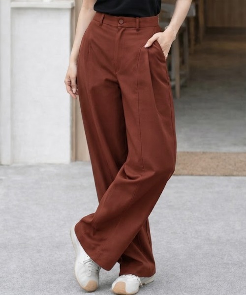 SallyLunn（サリーラン）の「センターパネルワイドパンツ（その他パンツ・レディース・ブラック/ベージュ/ブラウン・LARGE/MEDIUM）」の7枚目の写真