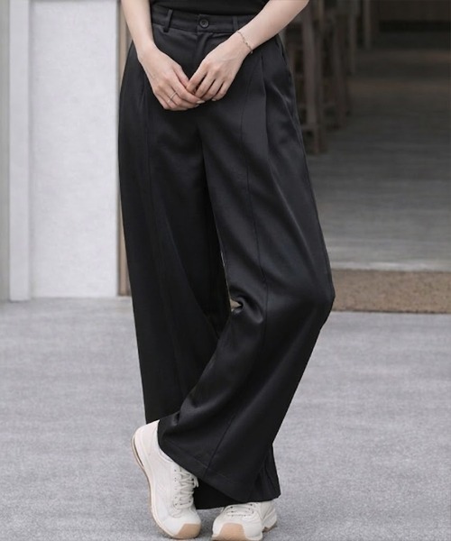 SallyLunn（サリーラン）の「センターパネルワイドパンツ（その他パンツ・レディース・ブラック/ベージュ/ブラウン・LARGE/MEDIUM）」の9枚目の写真