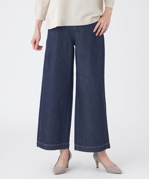 TRANS WORK(トランスワーク)の「【ウォッシャブル】ブレンドデニムパンツ(デニムパンツ・レディース・ネイビー/ブルー系その他2・40/38)」の1枚目の写真