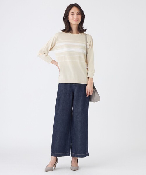 TRANS WORK(トランスワーク)の「【ウォッシャブル】ブレンドデニムパンツ(デニムパンツ・レディース・ネイビー/ブルー系その他2・40/38)」の5枚目の写真
