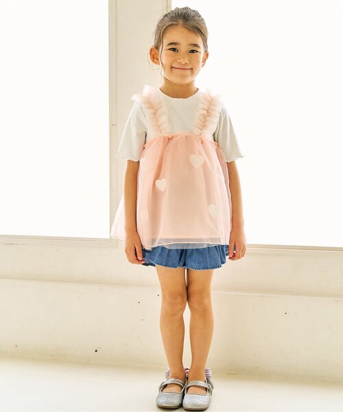 Seraph(セラフ)の「ティアードショートパンツ(その他パンツ・キッズ・サックスブルー/ブラック/その他3/オフホワイト・90/80/140/130/120/110/100)」の5枚目の写真
