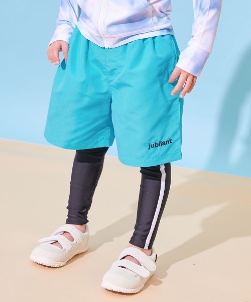 devirock（デビロック）の「ウエストがワンタッチで調整できる ネオンカラー UVカット サーフパンツ水着（水着・キッズ・ブラック系/ブルー系1/パープル系/ネイビー系/グリーン系1/ブルー系2/グリーン系3/グリーン系2/オレンジ系・110cm/100cm/160cm/150cm/140cm/130cm/120cm）」の7枚目の写真