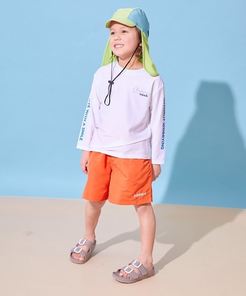 devirock（デビロック）の「ウエストがワンタッチで調整できる ネオンカラー UVカット サーフパンツ水着（水着・キッズ・ブラック系/ブルー系1/パープル系/ネイビー系/グリーン系1/ブルー系2/グリーン系3/グリーン系2/オレンジ系・110cm/100cm/160cm/150cm/140cm/130cm/120cm）」の11枚目の写真