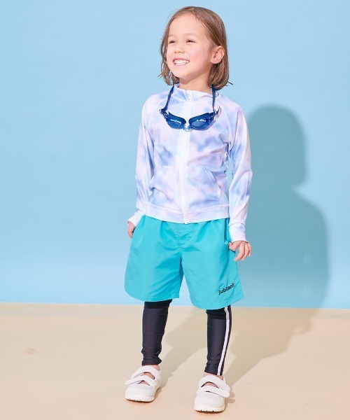 devirock（デビロック）の「ウエストがワンタッチで調整できる ネオンカラー UVカット サーフパンツ水着（水着・キッズ・ブラック系/ブルー系1/パープル系/ネイビー系/グリーン系1/ブルー系2/グリーン系3/グリーン系2/オレンジ系・110cm/100cm/160cm/150cm/140cm/130cm/120cm）」の14枚目の写真