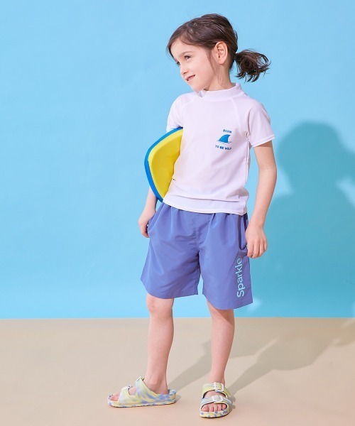 devirock（デビロック）の「ウエストがワンタッチで調整できる ネオンカラー UVカット サーフパンツ水着（水着・キッズ・ブラック系/ブルー系1/パープル系/ネイビー系/グリーン系1/ブルー系2/グリーン系3/グリーン系2/オレンジ系・110cm/100cm/160cm/150cm/140cm/130cm/120cm）」の17枚目の写真