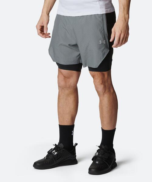 UNDER ARMOUR(アンダーアーマー)の「UAハイブリッド トレイン エリート ショーツ(トレーニング/メンズ)(その他パンツ・メンズ・イエロー系・2XL/XL/S/M/L)」の1枚目の写真