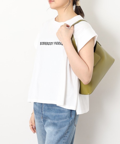 A.N.L(エーエヌエル レーベル)の「A.N.L フロッキープリント フレンチスリーブカットソー(Tシャツ/カットソー・レディース・ブラック/ブルー/グリーン/オフホワイト・38)」の5枚目の写真