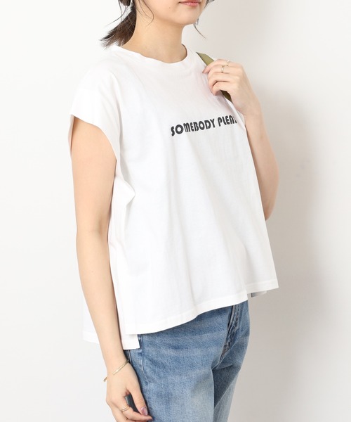 A.N.L(エーエヌエル レーベル)の「A.N.L フロッキープリント フレンチスリーブカットソー(Tシャツ/カットソー・レディース・ブラック/ブルー/グリーン/オフホワイト・38)」の8枚目の写真