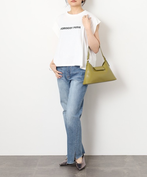 A.N.L(エーエヌエル レーベル)の「A.N.L フロッキープリント フレンチスリーブカットソー(Tシャツ/カットソー・レディース・ブラック/ブルー/グリーン/オフホワイト・38)」の10枚目の写真
