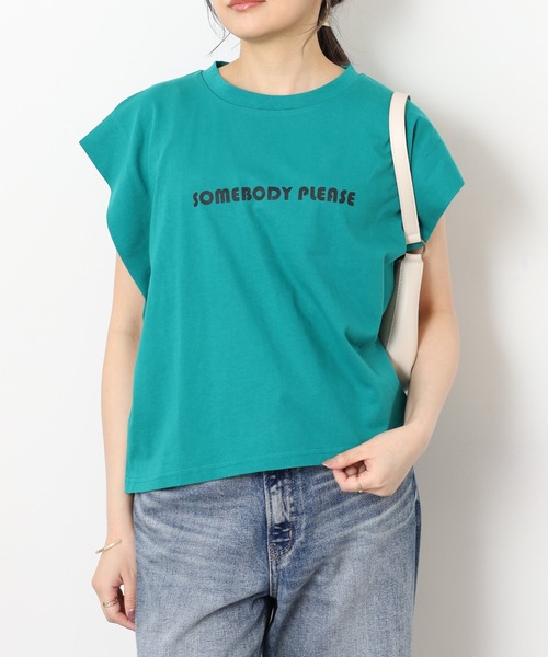 A.N.L(エーエヌエル レーベル)の「A.N.L フロッキープリント フレンチスリーブカットソー(Tシャツ/カットソー・レディース・ブラック/ブルー/グリーン/オフホワイト・38)」の20枚目の写真