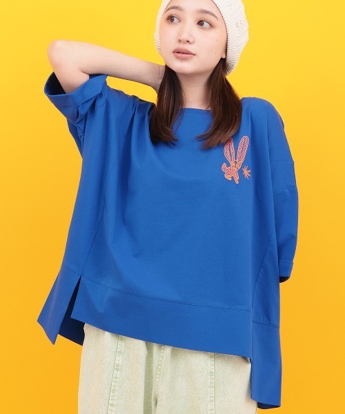 チチカカ(チチカカ)の「Orale! アレブリヘ刺繍ワイドTシャツ(Tシャツ/カットソー・レディース・ピンク/ブラック/ブルー・FREE)」の3枚目の写真