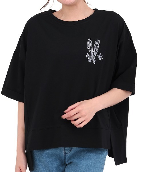 チチカカ(チチカカ)の「Orale! アレブリヘ刺繍ワイドTシャツ(Tシャツ/カットソー・レディース・ピンク/ブラック/ブルー・FREE)」の7枚目の写真