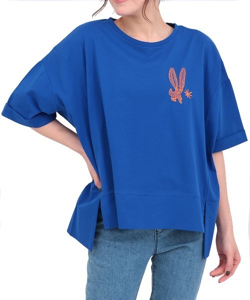 チチカカ(チチカカ)の「Orale! アレブリヘ刺繍ワイドTシャツ(Tシャツ/カットソー・レディース・ピンク/ブラック/ブルー・FREE)」の8枚目の写真