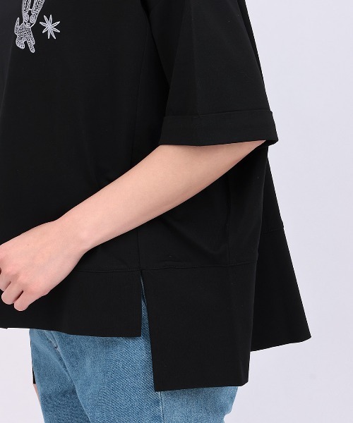 チチカカ(チチカカ)の「Orale! アレブリヘ刺繍ワイドTシャツ(Tシャツ/カットソー・レディース・ピンク/ブラック/ブルー・FREE)」の12枚目の写真