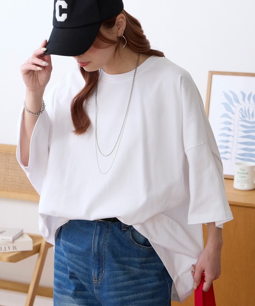 UVカット/接触冷感＞ゆるっとドルマンスリーブ オーバーサイズ 半袖T