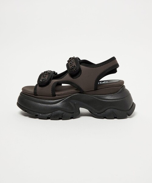 SY UNITED ARROWS(シーユナイテッドアローズ)の「<SY> ネオプレーンビジュー サンダル75(サンダル・レディース・ダークブラウン/ライトグレー/ブラック・L/M/S)」の3枚目の写真