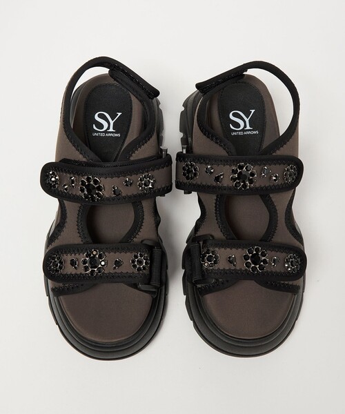 SY UNITED ARROWS(シーユナイテッドアローズ)の「<SY> ネオプレーンビジュー サンダル75(サンダル・レディース・ダークブラウン/ライトグレー/ブラック・L/M/S)」の5枚目の写真