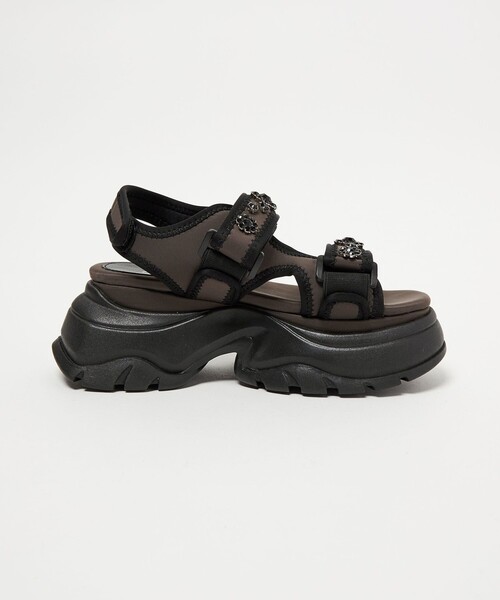SY UNITED ARROWS(シーユナイテッドアローズ)の「<SY> ネオプレーンビジュー サンダル75(サンダル・レディース・ダークブラウン/ライトグレー/ブラック・L/M/S)」の6枚目の写真