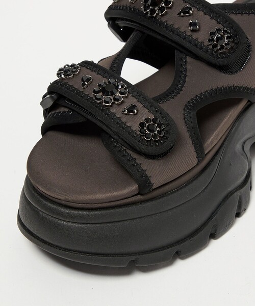 SY UNITED ARROWS(シーユナイテッドアローズ)の「<SY> ネオプレーンビジュー サンダル75(サンダル・レディース・ダークブラウン/ライトグレー/ブラック・L/M/S)」の10枚目の写真
