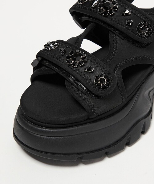 SY UNITED ARROWS(シーユナイテッドアローズ)の「<SY> ネオプレーンビジュー サンダル75(サンダル・レディース・ダークブラウン/ライトグレー/ブラック・L/M/S)」の13枚目の写真