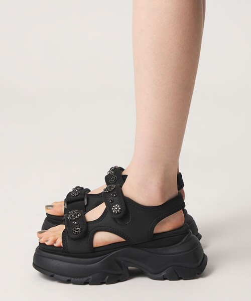 SY UNITED ARROWS(シーユナイテッドアローズ)の「<SY> ネオプレーンビジュー サンダル75(サンダル・レディース・ダークブラウン/ライトグレー/ブラック・L/M/S)」の18枚目の写真