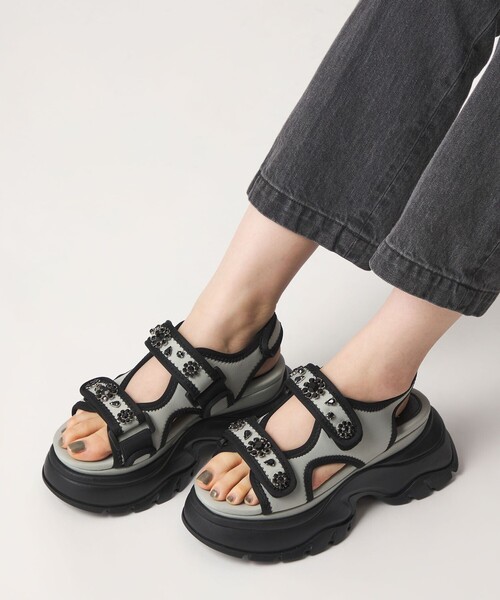 SY UNITED ARROWS(シーユナイテッドアローズ)の「<SY> ネオプレーンビジュー サンダル75(サンダル・レディース・ダークブラウン/ライトグレー/ブラック・L/M/S)」の20枚目の写真