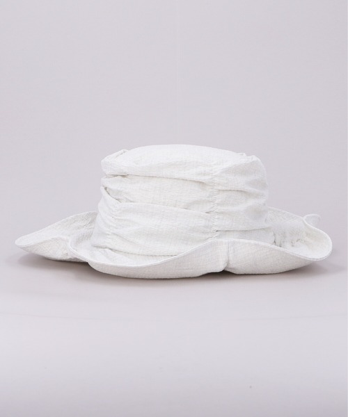 CA4LA（カシラ）の「HK CRUSH SHIRRING HAT（ハット・レディース・チャコールグレー/ホワイト・ONESIZE）」の4枚目の写真