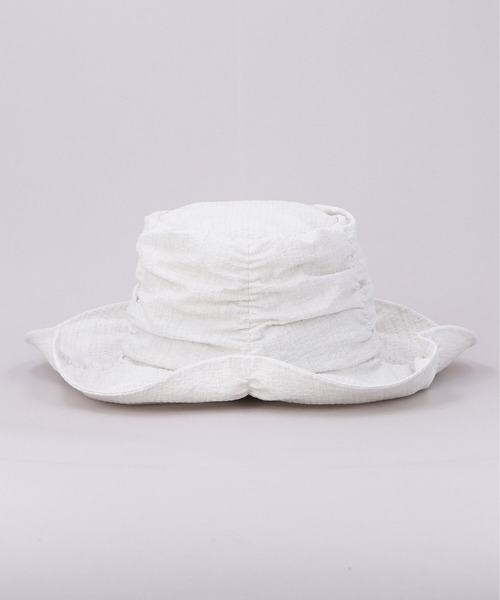 CA4LA（カシラ）の「HK CRUSH SHIRRING HAT（ハット・レディース・チャコールグレー/ホワイト・ONESIZE）」の5枚目の写真