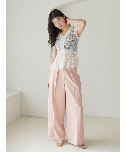 LAGUNAMOON（ラグナムーン）の「レースフリルペプラムトップス（シャツ/ブラウス・レディース・ホワイト/ブラック/イエロー・FREE）」の6枚目の写真