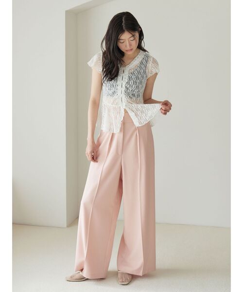 LAGUNAMOON（ラグナムーン）の「レースフリルペプラムトップス（シャツ/ブラウス・レディース・ホワイト/ブラック/イエロー・FREE）」の7枚目の写真