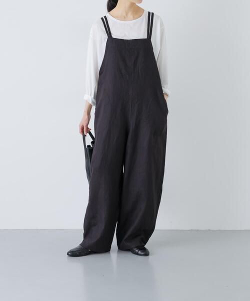 かぐれ（カグレ）の「リネンサロペット（その他パンツ・レディース・チャコールグレー/グレー系その他/ブラック・FREE）」の3枚目の写真