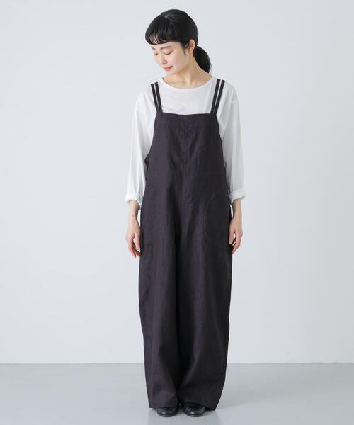 かぐれ(カグレ)の「リネンサロペット(サロペット/オーバーオール・レディース・チャコールグレー/グレー系その他/ブラック・FREE)」の12枚目の写真