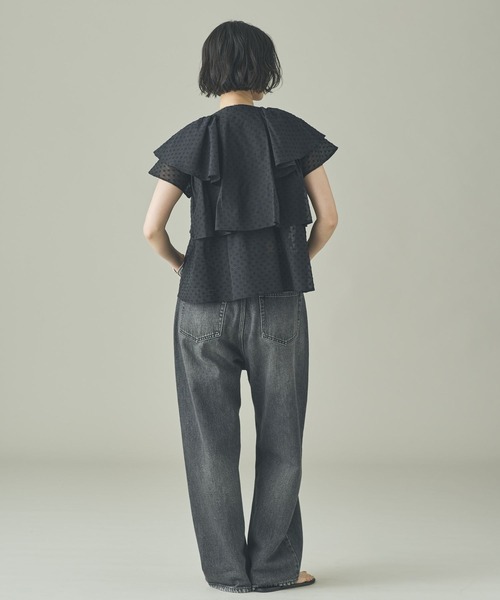 Curensology(カレンソロジー)の「Curensology(カレンソロジー)/<C.S.G>ドットジャカードブラウス(シャツ/ブラウス・レディース・ブラック/ホワイト・FREE)」の4枚目の写真