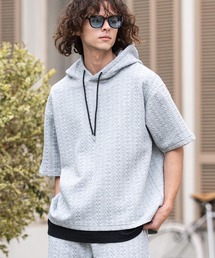 CAMBIO（カンビオ）の「mpa4076- ケーブルニットソー半袖パーカー(BP-BFS0112)（パーカー）」