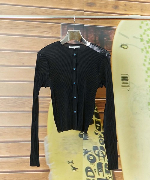 kotohayokozawa（コトハヨコザワ）の「【kotohayokozawa/コトハヨコザワ】SHEER CARDIGAN/シアーカーディガン（カーディガン/ボレロ・レディース・ライトブルー/ブラック・FREE）」の2枚目の写真