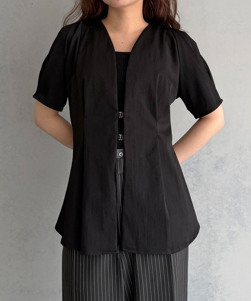 &g'aime(アンジェム)の「【&g'aime 】ウエストタックチュニック Waist-Tucked Tunic(シャツ/ブラウス・レディース・グレイッシュベージュ/ブラック・FREE)」の5枚目の写真