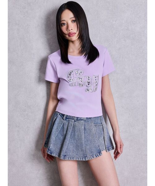 GYDA(ジェイダ)の「ハイウエストレイヤードプリーツスカートライクデニムショートパンツ(デニムスカート・レディース・その他2/ライトブルー・MEDIUM/SMALL)」の16枚目の写真