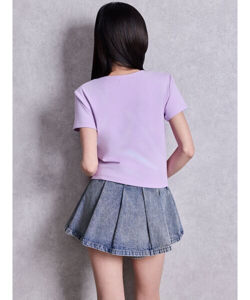 GYDA(ジェイダ)の「ハイウエストレイヤードプリーツスカートライクデニムショートパンツ(デニムスカート・レディース・その他2/ライトブルー・MEDIUM/SMALL)」の17枚目の写真