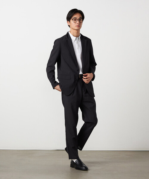 COMME CA ISM（コムサイズム）の「【ウォッシャブル】リネンライクポリエステル テーパードパンツ（スラックス・メンズ・カーキ/ブラック/ネイビー・SMALL/LARGE/MEDIUM/X-LARGE）」の4枚目の写真